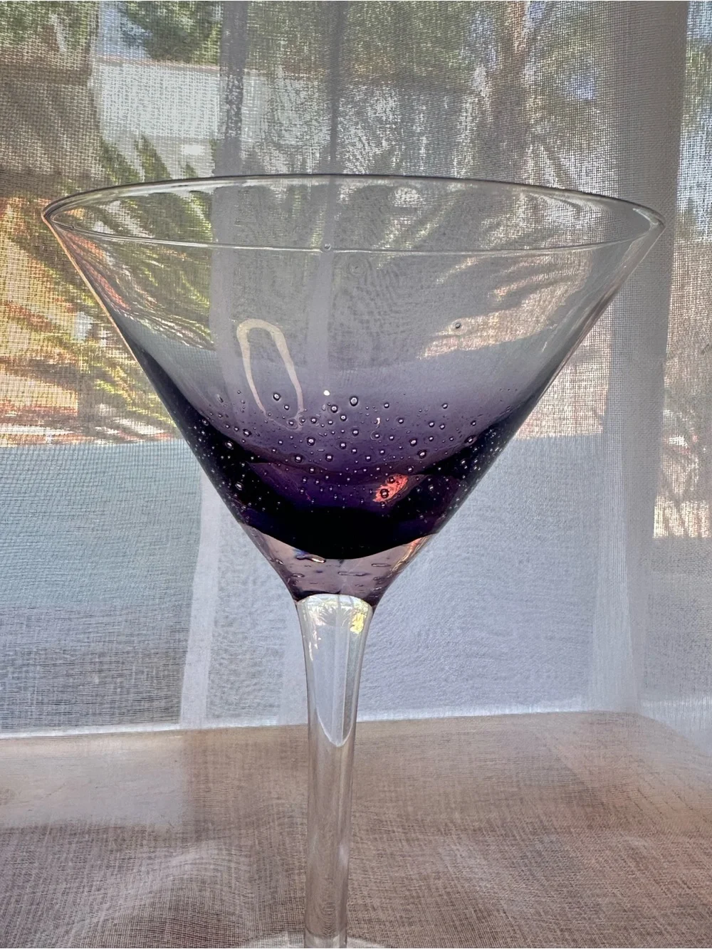 Pier One Purple Crackle Amethyst Martini Glass